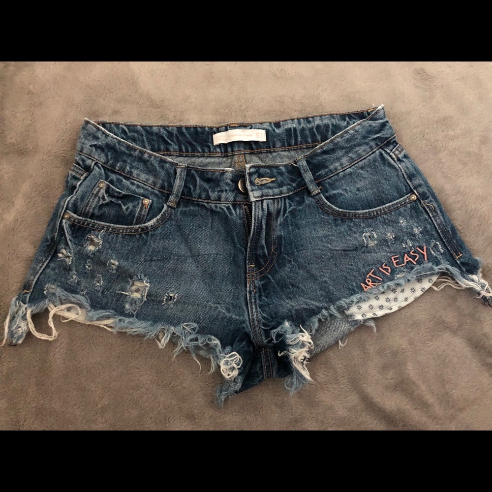 Jean shorts with print